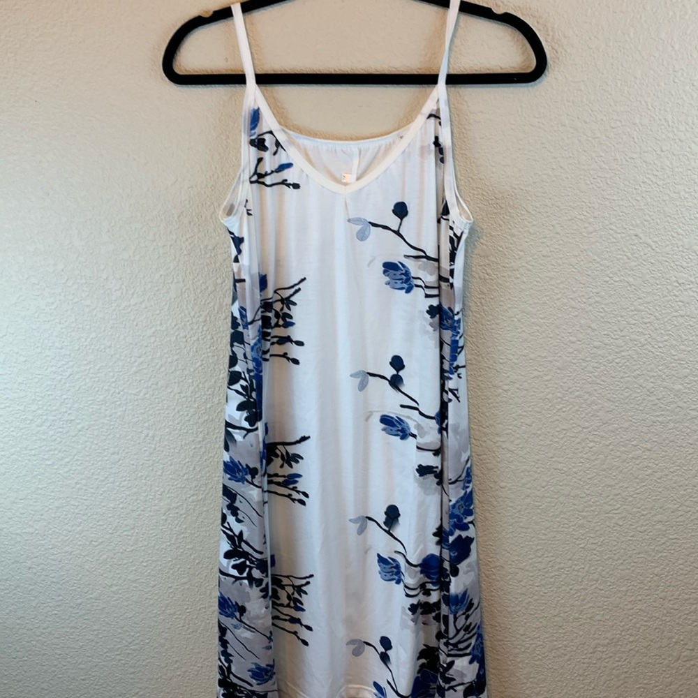 Floral dress sz XL casual vacation flowers boho resort mini dress beach coverup